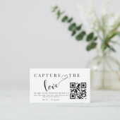 Personalisiert Capture the Liebe Wedding Qr Code Begleitkarte (Stehend Vorderseite)
