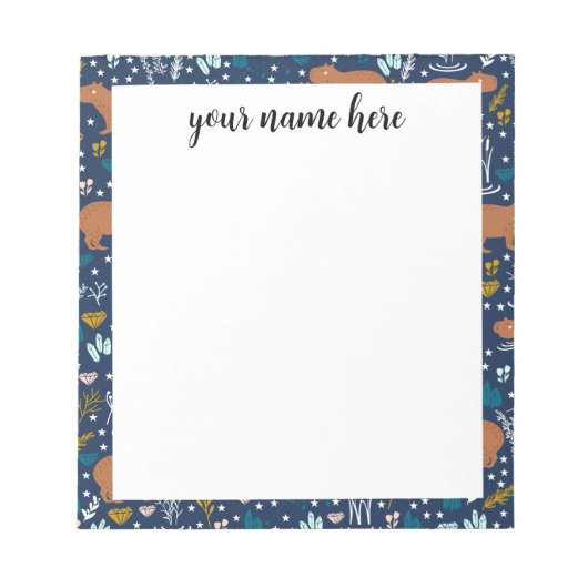 Personalisiert Capybara Notepad Notizblock (Vorderseite)