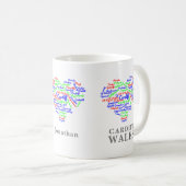 Personalisiert Cardiff Wales Word Cloud Typografie Kaffeetasse (VorderseiteRechts)