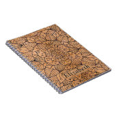 Personalisiert Carved Wood Floral Mandala Notizblock (Rechte Seite)