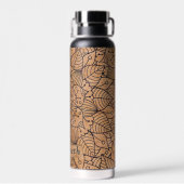 Personalisiert Carved Wood Floral Mandala Trinkflasche (Rückseite)