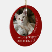 Personalisiert Cat Foto Meowy Weihnachten Einzigar Keramik Ornament (Rechts)