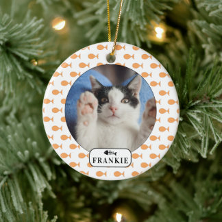 Personalisiert Cat Goldfish Pet Foto Keramik Ornament
