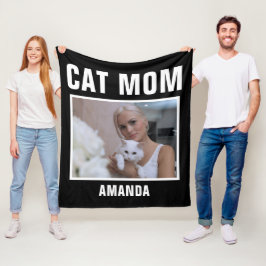 Personalisiert Cat Mama Custom Foto Fleecedecke
