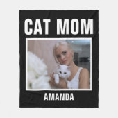 Personalisiert Cat Mama Custom Foto Fleecedecke (Vorderseite)