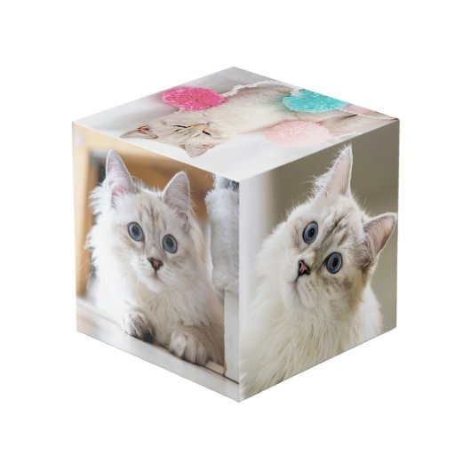 Personalisiert Cat Mama Foto Würfel (Rückseite Schrägansicht)