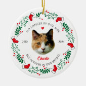 Personalisiert Cat's Memorial Christmas Keramik Ornament (Vorne)