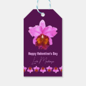 Personalisiert Cattleya Orchid Motif Geschenkanhänger (Rückseite)