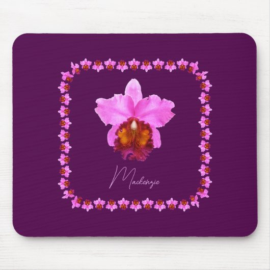Personalisiert Cattleya Orchid Motif Mousepad (Vorne)