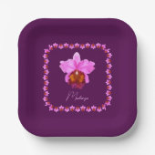 Personalisiert Cattleya Orchid Motif Pappteller (Vorderseite)