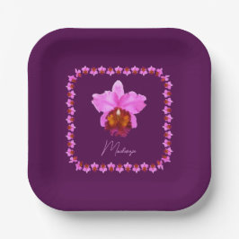 Personalisiert Cattleya Orchid Motif Pappteller
