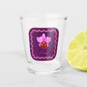 Personalisiert Cattleya Orchid Motif Schnapsglas (Vorderseite)