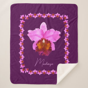 Personalisiert Cattleya Orchid Motif Sherpadecke
