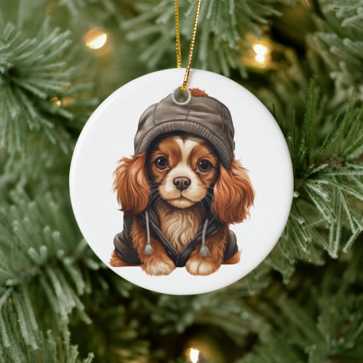 Personalisiert Cavalier King Charles Spaniel Dog A Keramik Ornament (Baum)