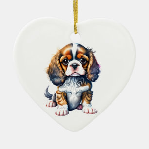 Personalisiert Cavalier King Charles Spaniel Puppy Keramik Ornament