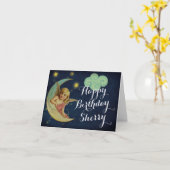 Personalisiert Celestial Moon Geburtstagskarte Karte (Gelbe Blume)