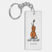 Personalisiert Cello Just Cellin Cellist Gag Schlüsselanhänger (Vorderseite links)