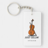 Personalisiert Cello Just Cellin Cellist Gag Schlüsselanhänger (Vorderseite)