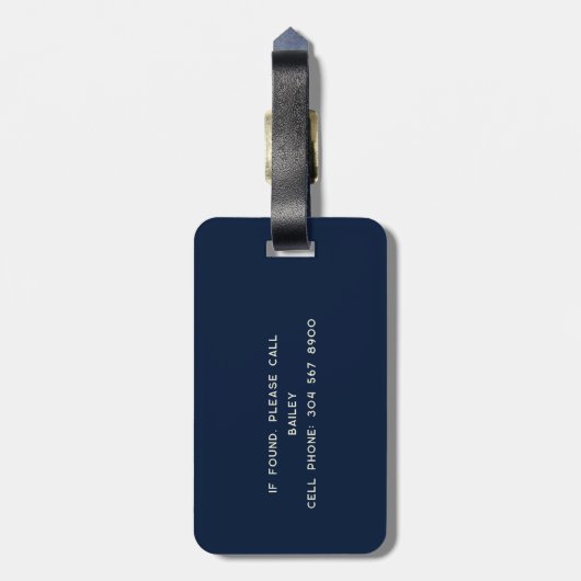 Personalisiert Cello Script Monogram Musiker Gepäckanhänger (Rückseite vertikal)