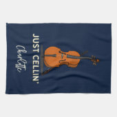 Personalisiert Cello Script Monogram Musiker Geschirrtuch (Horizontal)