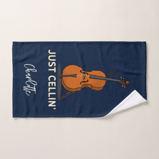 Personalisiert Cello Script Monogram Musiker Handtuch (Handtuch)