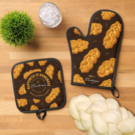 Personalisiert Challah Baker Oven Mitt & Pot Holde Ofenhandschuh & Topflappen-Set