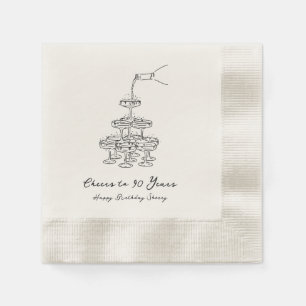 Personalisiert Champagne 90. Geburtstag Napkins Serviette
