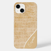 Personalisiert Champagne Beige Crocodile Case-Mate iPhone Hülle (Rückseite)