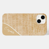 Personalisiert Champagne Beige Crocodile Case-Mate iPhone Hülle (Rückseite (Horizontal))