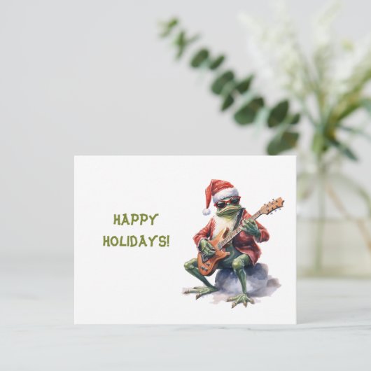 Personalisiert Charming Funny Christmas Frosch Ban Postkarte (Stehend Vorderseite)