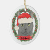 Personalisiert Chartreux Chartreuse Cat Keramik Ornament (Rechts)