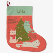 Personalisiert Chat Weihnachten Großer Weihnachtsstrumpf (Vorderseite)