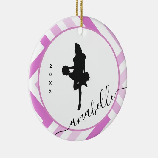 Personalisiert Cheerleader Girly Name School Cheer Keramik Ornament (Rechts)