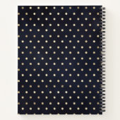 Personalisiert Cheerleader Navy Blue Gold Polka Do Notizblock (Rückseite)
