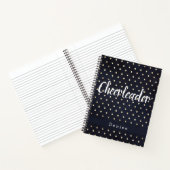 Personalisiert Cheerleader Navy Blue Gold Polka Do Notizblock (Innenseite)