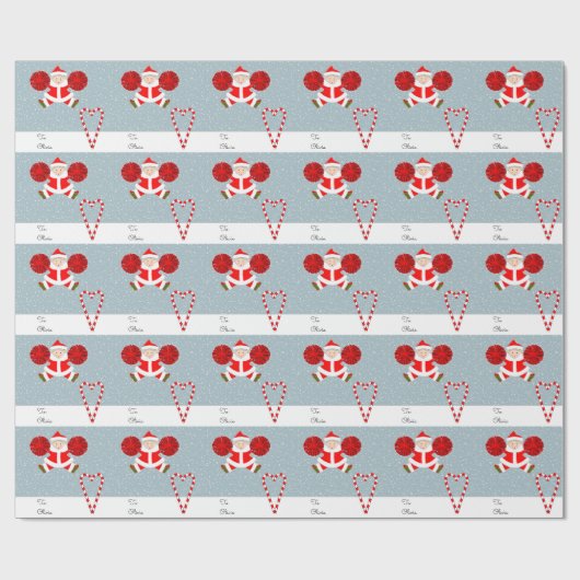 Personalisiert Cheerleader Weihnachtsgeschenk Geschenkpapier (Flach)