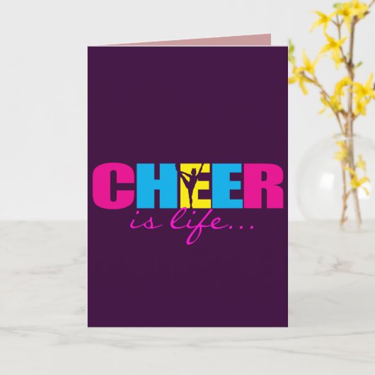 Personalisiert Cheerleading Lila Karte (Gelbe Blume)