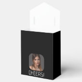 Personalisiert Cheers Foto Name Script Black Geschenkschachtel (Geöffnet)