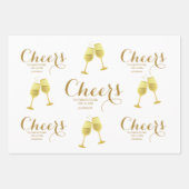 Personalisiert Cheers Script Wedding Geschenkpapier Set (Vorderseite)