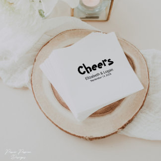 Personalisiert Cheers Wedding Cocktail Napkin Serviette