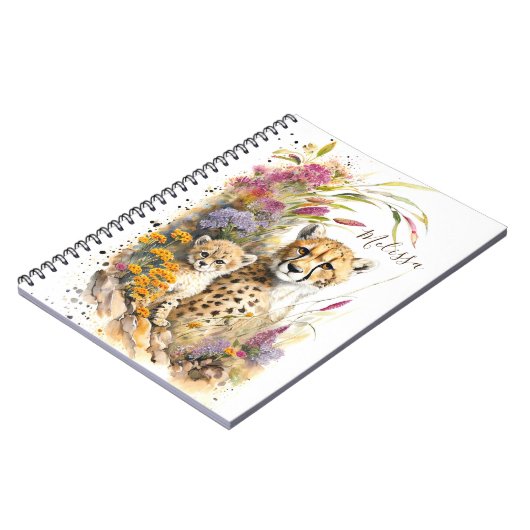 Personalisiert Cheetah School Office Notebook Gesc Notizblock (Linke Seite)