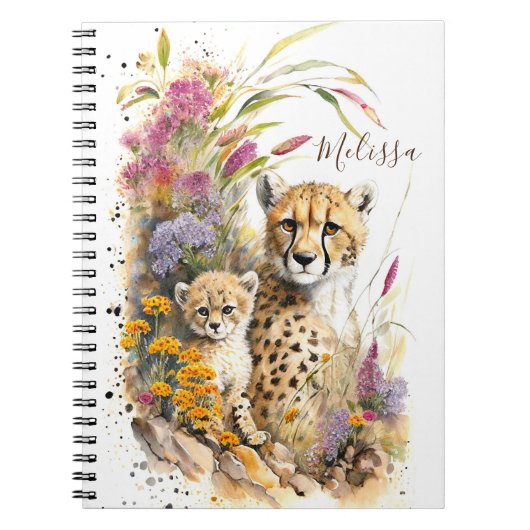 Personalisiert Cheetah School Office Notebook Gesc Notizblock (Vorderseite)