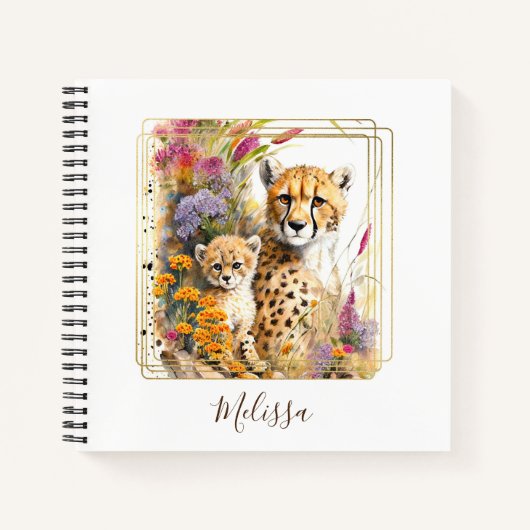 Personalisiert Cheetah School Office Notebook Gesc Notizblock (Vorderseite)