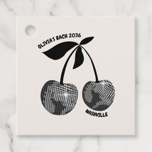 Personalisiert Cherry Bachelorette Candle Favor Ta Geschenkanhänger (Vorderseite)