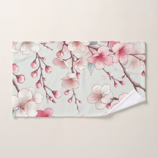 Personalisiert Cherry Blossom Badhandtuch Set (Handtuch)