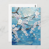 Personalisiert Cherry Blossom Blue Postkarte (Vorne/Hinten)