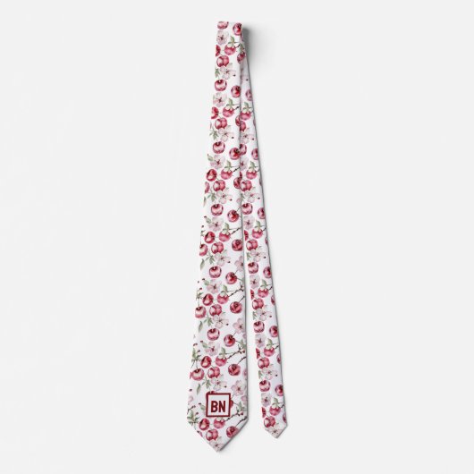 Personalisiert Cherry Blossom Cherries Wasserfarbe Krawatte (Vorderseite)