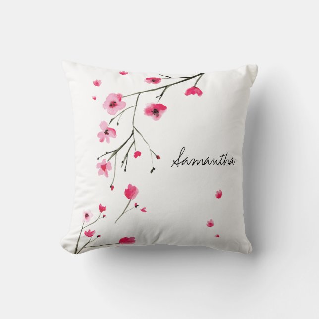 Personalisiert, Cherry Blossom, Name Kissen (Vorderseite)