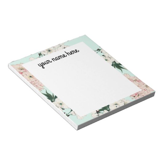 Personalisiert Cherry Blossom Notepad Notizblock (angewinkelt)