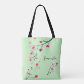 Personalisiert | Cherry Blossom | Schwarz Tasche (Rückseite)